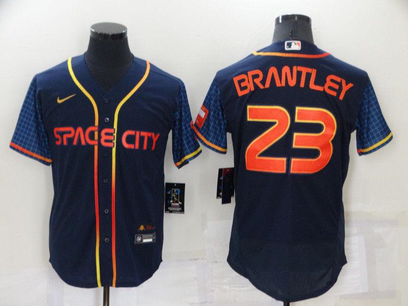 Men Houston Astros #23 Brantley Blue City Edition Elite Nike 2022 MLB Jersey